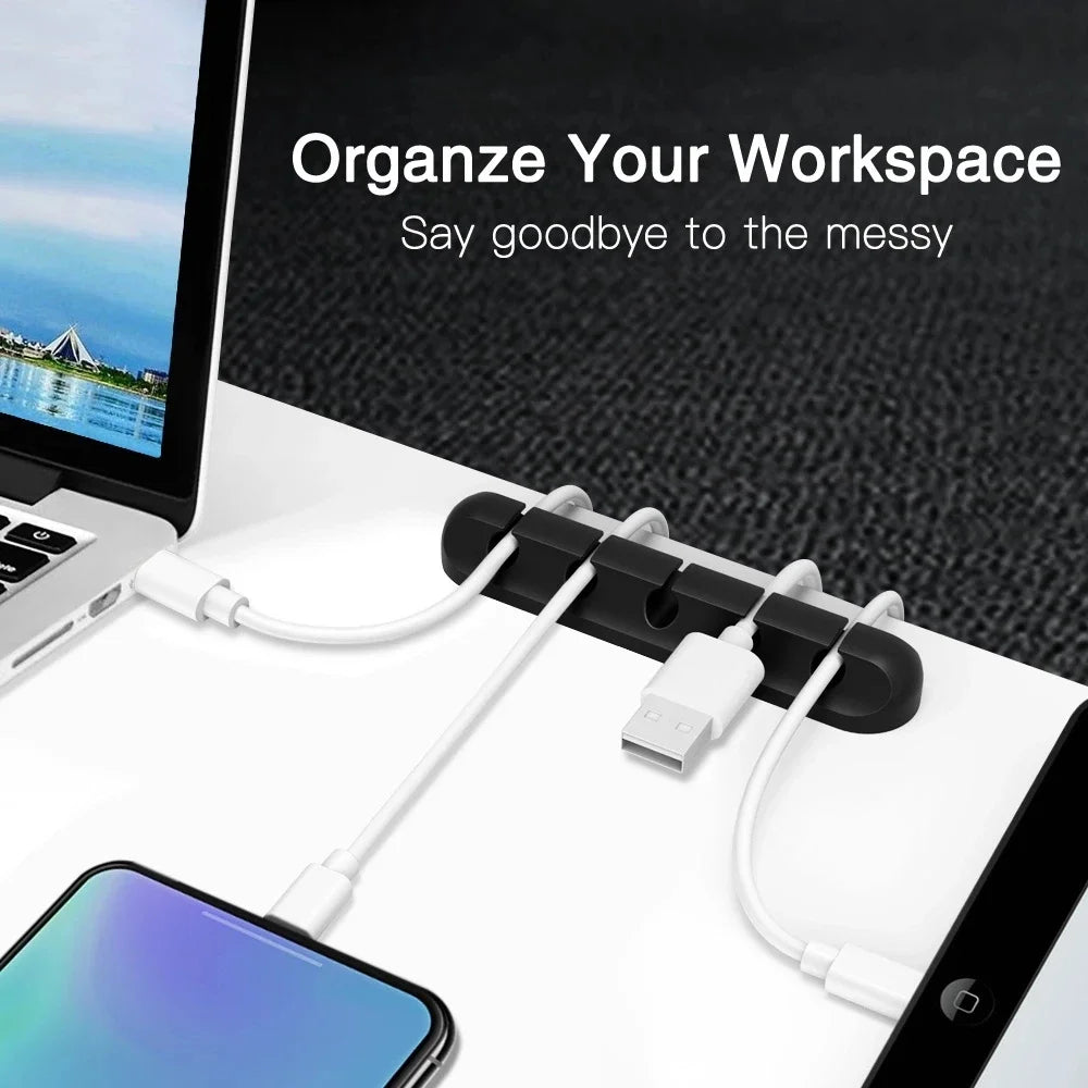 Organisateur de câbles bureau en silicone