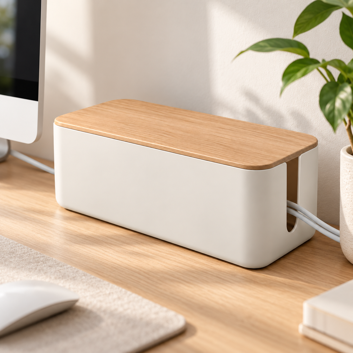 Boîte cache-câbles TEVO dans un bureau moderne