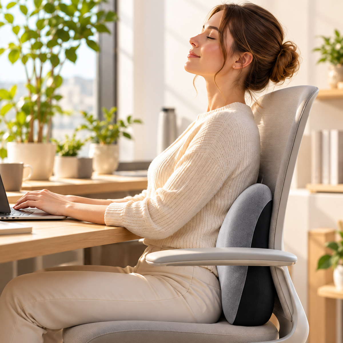 Coussin ergonomique utilisé au bureau