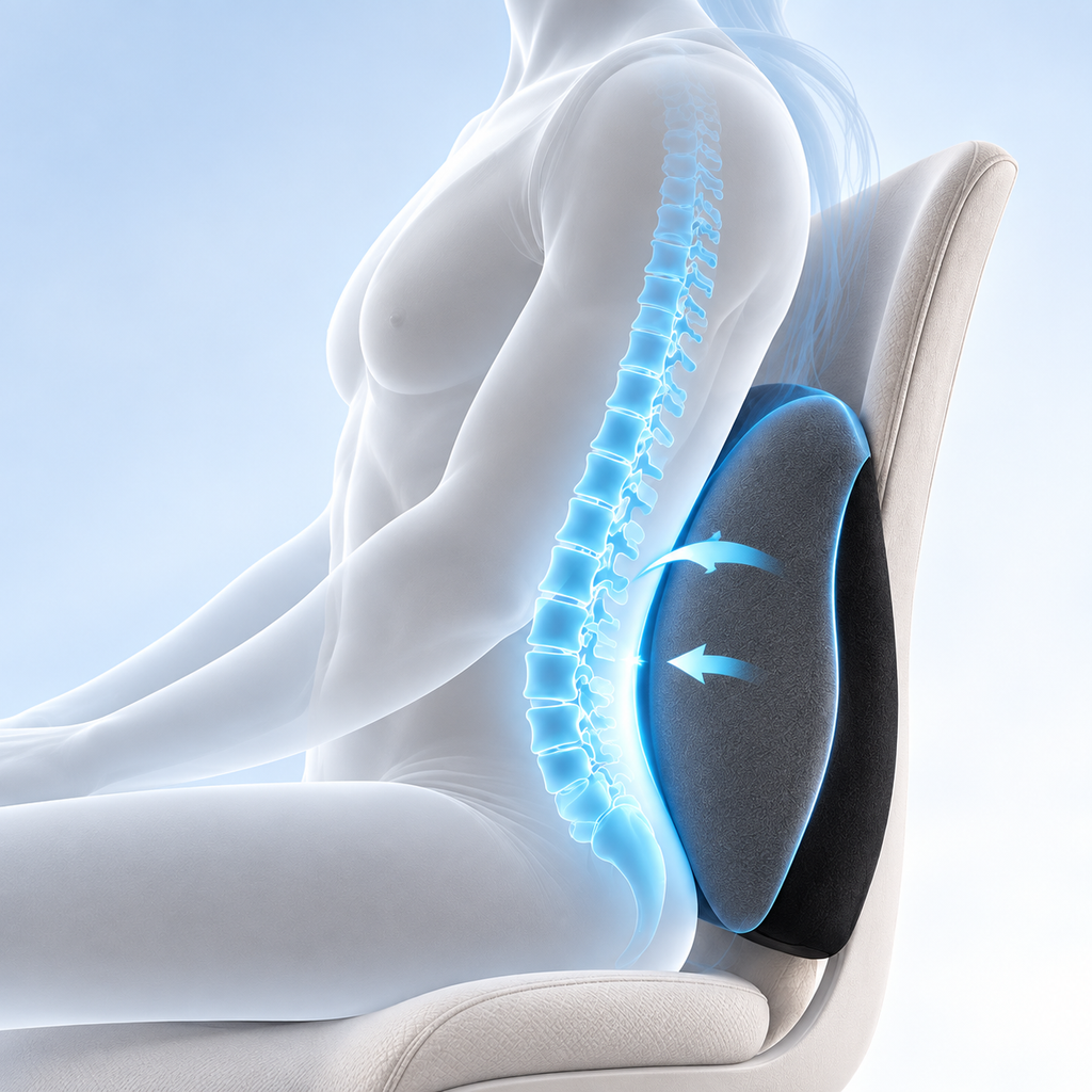 Illustration du soutien lombaire avec coussin ergonomique