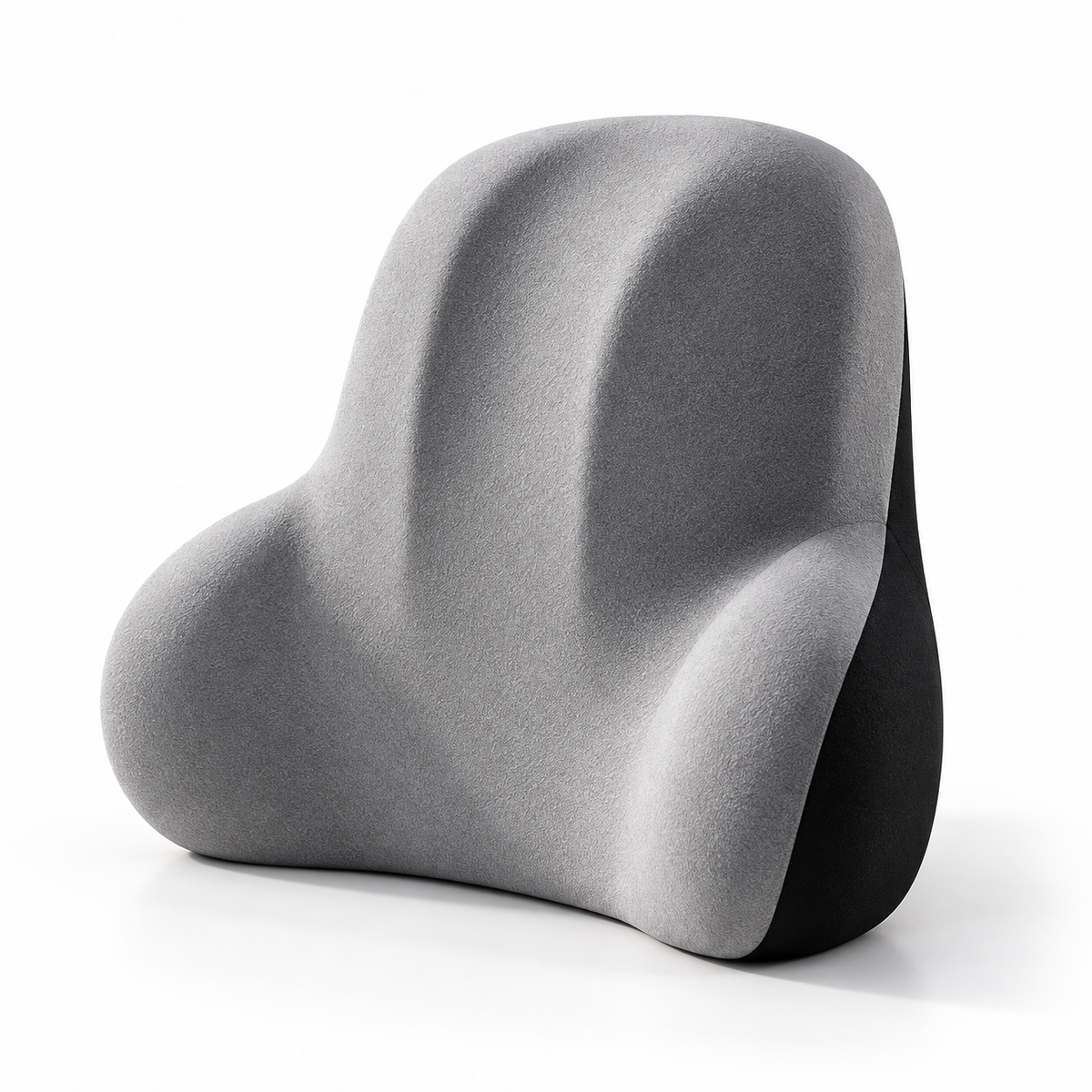 Coussin ergonomique gris en présentation produit