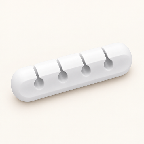 Organisateur de câbles bureau en silicone TEVO – photo principale premium