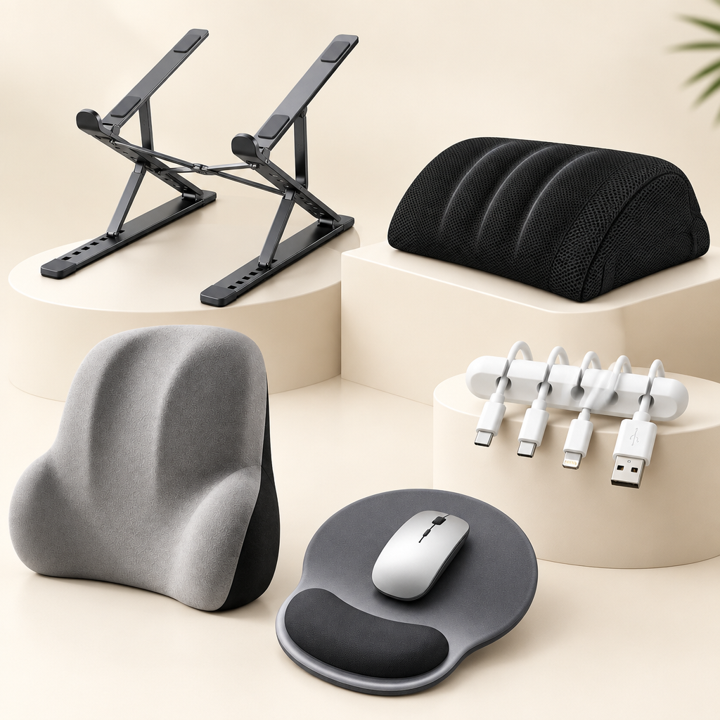 Pack bureau ergonomique complet TEVO – contenu du pack