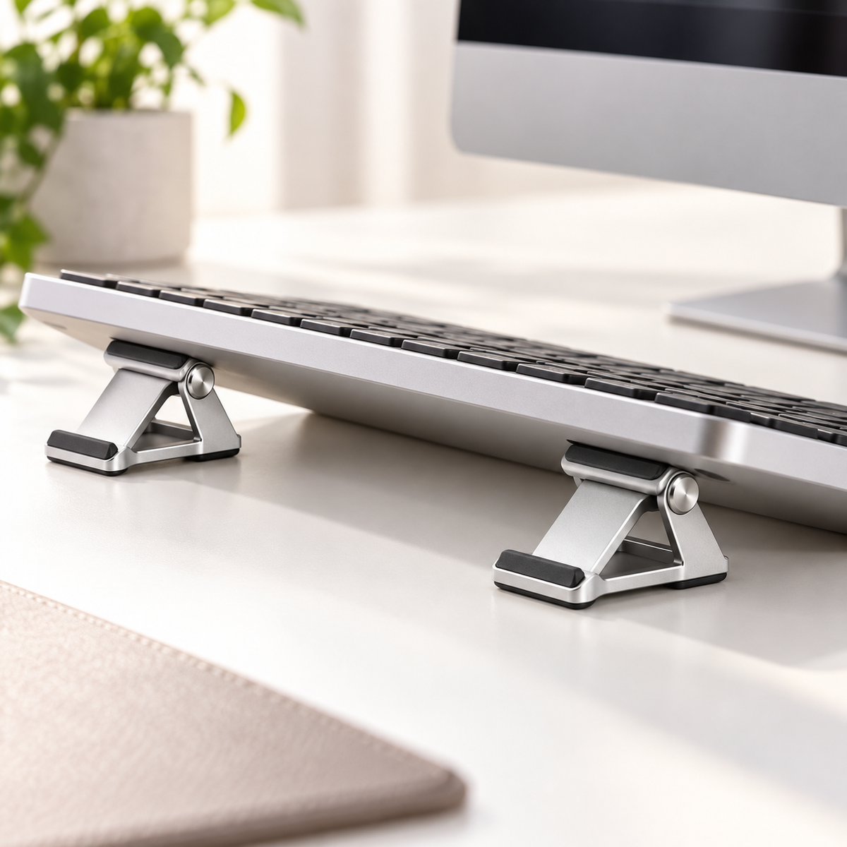 Rehausseurs de clavier pliables TEVO en utilisation